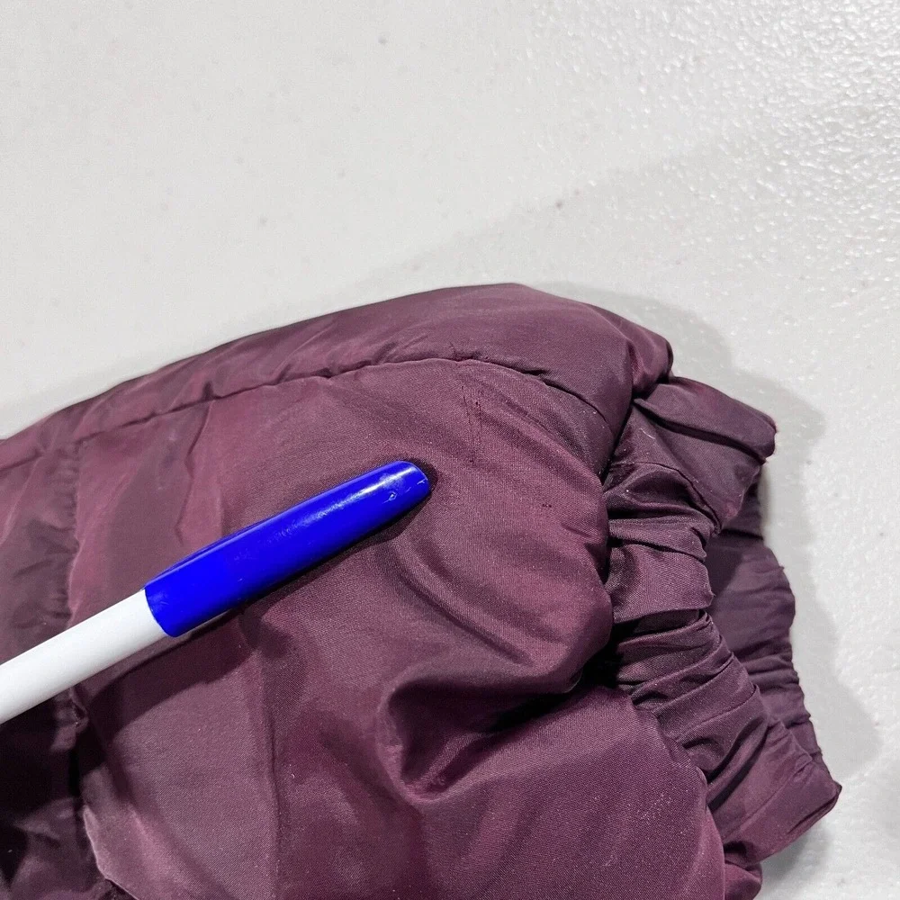 Abound Bomber Jacket Crop Womens XS Burgundy‎ Long Sleeves Full Zip Insulated